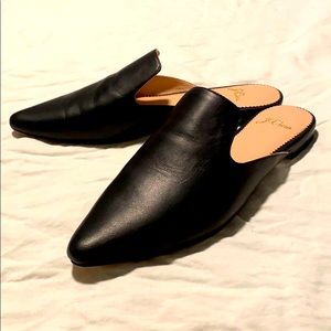 J. Crew black leather slides NWOT